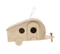 ibasenice Wood Bird Nesting Box Garden Nesting House Lightweight Comfortable Natural Wood Hanging Bird Nest Beige Outdoor Yard Decoration