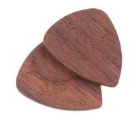 ibasenice Wood Guitar Picks 2pcs Black Walnut Folk Guitar Plectrums Portable for Fingerstyle and Strumming