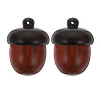ibasenice Wooden Acorn Pendant 2Pcs Set DIY Decorative Necklaces Storage Container Durable Multi-Purpose Crafting Ornaments for Christmas and Everyday Use