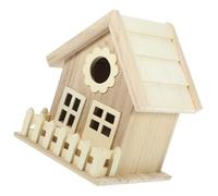 ibasenice Wooden Bird House Outdoor Birdhouse Decor with Hanging Hook Small Creative Nesting Box for Garden Birds Sturdy Natural Wood for Backyard Wildlife Random Style