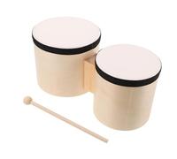 ibasenice Wooden Bongos Hand Drum for Music Education Toy Early Learning Percussion Instrument Dance Performance