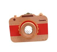 ibasenice Wooden Camera Shaped Tooth Storage Box Milk Teeth Save Box for Home Keepsakes and Hair Collection