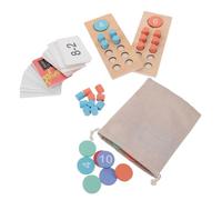 ibasenice Wooden Counting Frame with Colorful Beads for Addition Subtraction Interactive Learning Tool for Preschool Homeschool Activities