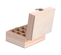 ibasenice Wooden Essential Oil Holder Organizer with 12-Grid Large Capacity for Aromatherapy Bottles, Lightweight Travel Carry Case for Display and Travel