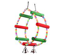 ibasenice Wooden Ferris Wheel Toy Chewing Toy for Parrots Interactive Pet Bird Colorful Swing for Budgie