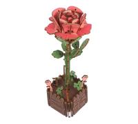 ibasenice Wooden Flower Building Kit Rose Bouquet DIY Puzzle Model with Vase for Adults Easy Assembly Hardwearing Natural Wood Craft Unique Artistic Home Decor Gift for Valentine's Day