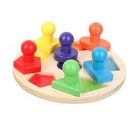 ibasenice Wooden Geometric Shape Educational for Fall-resistant Geometry Cognition Developmental Puzzle Suitable for Boys and Age-appropriate Grasp