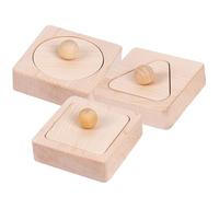 ibasenice Wooden Geometric Shape Matching for Natural Blocks Cognitive Educational Game Sturdy Anti-drop Montessori Activity for Early Math Skill Development and Shape Recognition