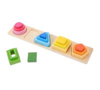 ibasenice Wooden Geometry Shape Sorting for Montessori Educational Blocks for Color Recognition Logical Thinking Development Multi Functional Cognitive Puzzle Game