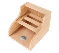 ibasenice Wooden Guinea Pig Hay Feeder Food Bowl and Hay Dispenser with Secure Internal Rack for Rabbits Chinchillas Small Pets Easy Assembly and Natural Wood Design