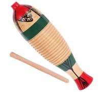 ibasenice Wooden Guiro Percussion Instrument for Portable Small Handheld Musical Instrument with Stick Creative Educational to Develop Rhythm and Motor Skills Unique Decorative Design