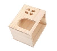 ibasenice Wooden Hamster Hideout House for Small Pets Comfortable Hiding Hut and Hideaway for Hamsters Hedgehogs and Other Small Animals Natural Wood Design As Pet Activity Playground