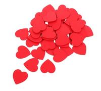ibasenice Wooden Heart Cutouts 50Pcs Red Love Shape 3Cm Smooth Surface Lightweight Pieces for Valentines Table Decor and Crafting