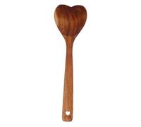 ibasenice Wooden Heart Shaped Spoon 12 Inch for Cooking and Serving, Reusable Kitchen Utensil with Easy Clean Design, for Valentines Party Use
