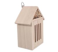ibasenice Wooden Insect Hotel and Bee House Natural Wood Garden Bug Shelter 11x9x21cm Outdoor Nesting Box for Boys and Girls Observation