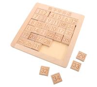 ibasenice Wooden Number Slide Puzzle for Educational Logic Reasoning with Sliding Blocks Brain Teaser for Intelligence Development Math Learning and Travel-friendly Challenge
