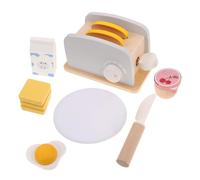ibasenice Wooden Pretend Play Toaster with Mini Bread Maker Model for Dollhouse Kitchen Educational Role Play for Safe Kitchenware Fine Motor Skills Development Space-saving Design