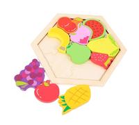 ibasenice Wooden Puzzle Bright Shape Matching Cognition for Ages Early Learning Montessori Educational Board with Rounded Edges Safe for Little Hands
