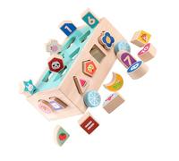 ibasenice Wooden Shape Match for Colorful Car Design Cognitive Board Educational Fine Motor Skills Development Hand-eye Coordination Puzzle Preschool Learning Game
