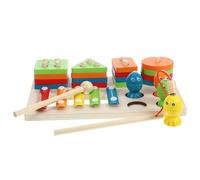 ibasenice Wooden Shape Sorting with Fishing Game for Educational Puzzle Plaything Enhances Coordination Color Recognition and Creativity Montessori-inspired Learning