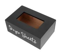 ibasenice Wooden Tissue Box Cover in Black, Rectangular Shape No Burrs, Compatible Standard Size Tissue Boxes, Simple Style Paper Towel Organizer for Home Or Bathroom Use