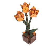 ibasenice Wooden Tulip Puzzle Flower Making Kit Premium DIY Bouquet Building Set for Artistic Home Wooden Craft Flowerpot Model for Festivals and Diyers