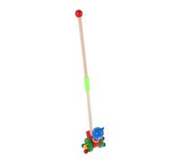 ibasenice Wooden Walker Push with Cartoon Animal Design for Boys and Lightweight Portable Pushing Cart Encouraging Balance Coordination Social Skills and Floor Friendly Wheels