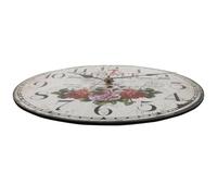 ibasenice Wooden Wall Clock Hanging Clock Decor round Shape Antique Style Printed Design Premium Wood Material Easy to Hang Silent Operation for Bedroom and Living Room