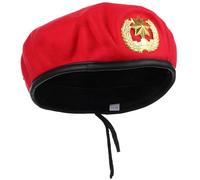 ibasenice Woolen Beret with Cord and Retro Metal Eight-pointed Star Red Square Dancing Hat for Women S Stage Performance and Sailors Costume