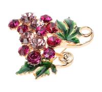 ibasenice Zinc Alloy Rhinestone Grape Brooch Pin Sparkling Enamel Lapel Badge for Women Dress Backpack Clothes Hats Elegant Fresh Design Accessory