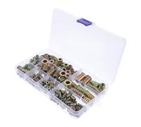 ibasenice Zinc Alloy Threaded Insert Nuts Kit Metal Threaded Inserts 165pcs with Good Stability and Easy Installation for Wood Furniture Suitable for Furniture Combinations and Pine Wood