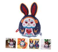 ibasenice Zodiac Rabbit Mascot Doll Plush Bunny for Chinese Year Adorable Stuffed Rabbit Ornament Symbolizing Luck Health Wealth Soft Hanging Decor for Home Sofa Car