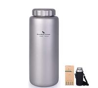 iBasingo 1050ml Titanium Water Bottle Outdoor Leak-Proof Wide Mouth Sport Drinking Bottle Camping Tea Coffee Canteen Kettle for Hiking Climbing Ti3005D