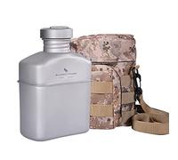 iBasingo 1100ml Titanium Kidney Military Canteen Camping Flask Ti2047C