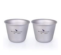 iBasingo 15ml Titanium Mini Sake Cup Outdoor Camping Picnic Party Whiskey Wine Tea Flask Flagon Drinking Mug Drinkware Ti3069D (2 PCS/Set)