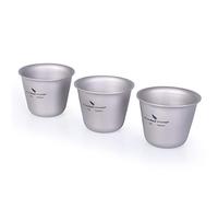 iBasingo 15ml Titanium Mini Sake Cup Outdoor Camping Picnic Party Whiskey Wine Tea Flask Flagon Drinking Mug Drinkware Ti3069D (3 PCS/Set)
