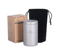 iBasingo 200ml Titanium Tea Caddy Spice Bottle Salt & Pepper Seasoning Jar Condiment Pot Ultralight Portable Small Round Kitchen Tea Coffee Spices Beans Sugar Food Canister Mini Tin Ti3210D