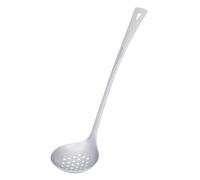 iBasingo 26.4cm Long Handle Titanium Skimmer Slotted Spoon Metal Food Strainer Serving Colander Hot Pot Tableware Lightweight Durable Kitchenware for Cooking Gravy Sauces Ti1063T