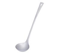 iBasingo 26.4cm Titanium Long Handle Soup Ladle - Lightweight 52g Serving Spoon for Hot Pot, Gravy & Sauces - Durable Kitchen & Camping Cooking Utensil Ti1062T