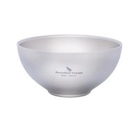 iBasingo 260ml Titanium Double Walled Bowl Ti1081T | Outdoor Camping Bowl, Ultralight Durable Portable Tableware for Backpacking Hiking Picnic, with Mesh Bag