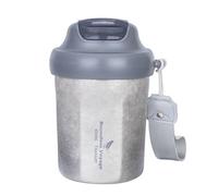 iBasingo 400ml Titanium Vacuum Insulated Coffee Cup - Double Wall Travel Mug with Sliding Lid - Spill-Proof Hot & Cold Tumbler for Tea, Beer, Iced Water - Car, Camping & Office Use Ti3236D