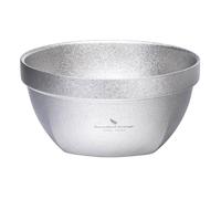 iBasingo 500ml/800ml Titanium Bowl Double Walled Insulated Serving Bowl for Hot & Cold Food Ultralight Camping Tableware Durable Portable Bowl for Outdoor, Travel, Home (800ml Silver Ti1162T)