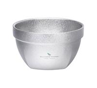iBasingo 500ml Titanium Bowl Double Walled Insulated Serving Bowl for Hot & Cold Food Ultralight Camping Tableware Durable Portable Bowl for Outdoor, Travel, Home (Silver) Ti1161T