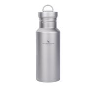 iBasingo 550ml Titanium Water Bottle Single Layer Drinking Flask Ti3252D | Wide Mouth Leak-Proof Reusable Lightweight Backpacking Flask for Outdoor Camping Cycling Hiking Picnic Climbing
