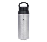 iBasingo 600ml Pure Titanium Insulated Water Bottle Ti3010D | Double Wall Vacuum Flask with Detachable Tea Strainer, Ultralight Leakproof Travel Mug for Camping Hiking Office Daily Use
