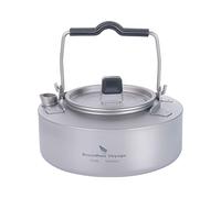 iBasingo 700ml Titanium Camping Kettle Collapsible Handle with Heat-Resistant Silicone Sleeve & Storage Bag, Perfect for Backpacking, Hiking, Trekking and Outdoor Tea/Coffee Ti3100D