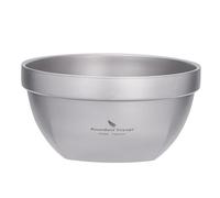 iBasingo 800ml Double Walled Titanium Bowl, Ultralight Portable Camping Bowl, Durable Metal Tableware for Rice Soup Oatmeal Snack Ice Cream, Titanium ColorTi1162T
