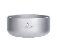 iBasingo Camping Titanium Bowl 420ml Double Walled Rice Soup Lightweight Outdoor Durable Metal Tableware for Outdoor Hiking Backpacking Home Use, Dishwasher Safe, Coating Free Ti1084T