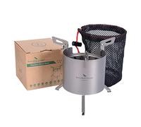 iBasingo Camping Titanium Wood Stove With Removable Pot Stands & Folding Legs Outdoor Double-walled Furnace Portable Lightweight Alcohol Burner Outdoor Solo Travel Camp Stove Heater Cooker Ti2014C
