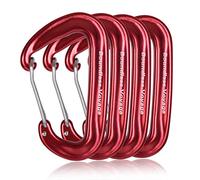 iBasingo Carabiners 12KN Heavy Duty D-Type Clip Strong and Lightweight Nonlocking Aluminum Carabiner Wiregate Quickdraw Clips Backpack Buckle Hook Camping Hammock Hiking Fishing Tool BV1026